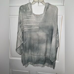 POL Gray Hooded Knit Top